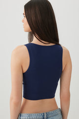 Cropped Rib Seamless Tank Top