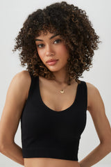 Cropped Rib Seamless Tank Top