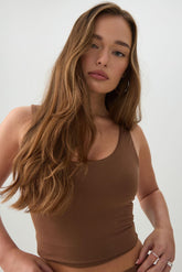 Crop Tank Top With Built In Bra