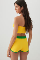 Dolphin Knit Shorts with Contrast Piping