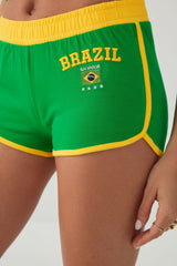 Dolphin Knit Shorts with Contrast Piping