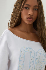 Off Shoulder Fleece Top