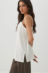Linen Blend Tunic Tank Top