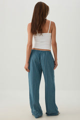Linen Blend Wide Leg Pant with Tie Hem