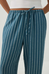Linen Blend Wide Leg Pant with Tie Hem