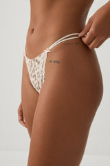 Strappy Thong with Lace Detail