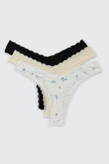 3-Pack Microfiber Thongs
