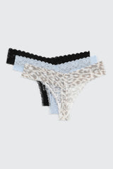 3-Pack Lace Thong Panties