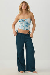 Wide Leg Seersucker Pants