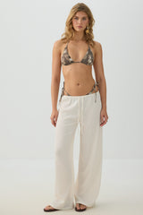 Wide Leg Seersucker Pants