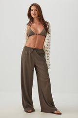 Wide Leg Seersucker Pants