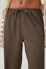 Wide Leg Seersucker Pants