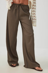 Wide Leg Seersucker Pants