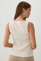 Seersucker Buttoned Vest