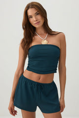 Ultra Cropped Shirred Tube Top