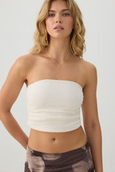 Ultra Cropped Shirred Tube Top