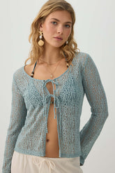Lace Tie Front Top