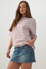 Mid Rise Denim Mini Skort