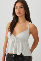 Tie Front Babydoll Tank Top