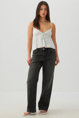 Tie Front Babydoll Tank Top