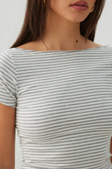 Printed Boatneck T-Shirt