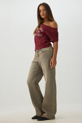Graphic Off Shoulder T-Shirt