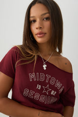 Graphic Off Shoulder T-Shirt