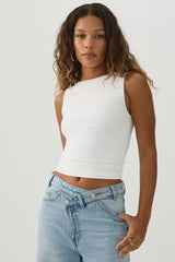 PURAFORM⢠Cropped Boat Neck Tank Top