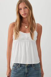 Lace Trim Babydoll Tank Top