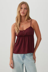 Lace Trim Babydoll Tank Top