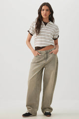 Striped Boxy Polo T-Shirt