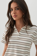 Striped Boxy Polo T-Shirt