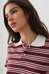 Striped Boxy Polo T-Shirt