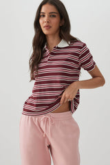 Striped Boxy Polo T-Shirt
