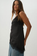 Satin Lace Trim Tunic