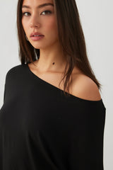 Asymmetrical Neckline Mini Dress