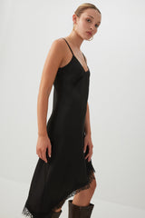 Asymmetric Midi Slip Dress