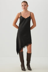Asymmetric Midi Slip Dress
