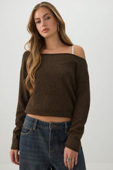 Off Shoulder Knit Sweater