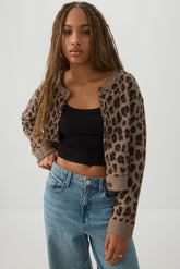 Leopard Jacquard Cardigan