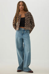 Leopard Jacquard Cardigan