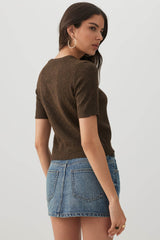Short Sleeve Crew Neck Sweater