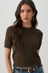 Short Sleeve Crew Neck Sweater