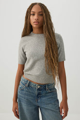 Short Sleeve Crew Neck Sweater
