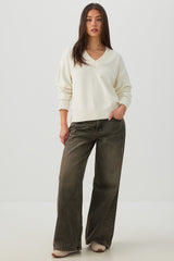 V-Neck Knit Sweater