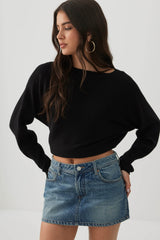 Ribbed Dolman Sleeve Sweater