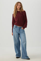 Ribbed Dolman Sleeve Sweater