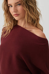 Ribbed Dolman Sleeve Sweater