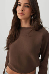 Ribbed Dolman Sleeve Sweater