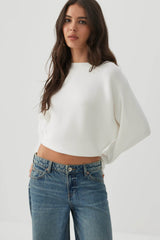Ribbed Dolman Sleeve Sweater